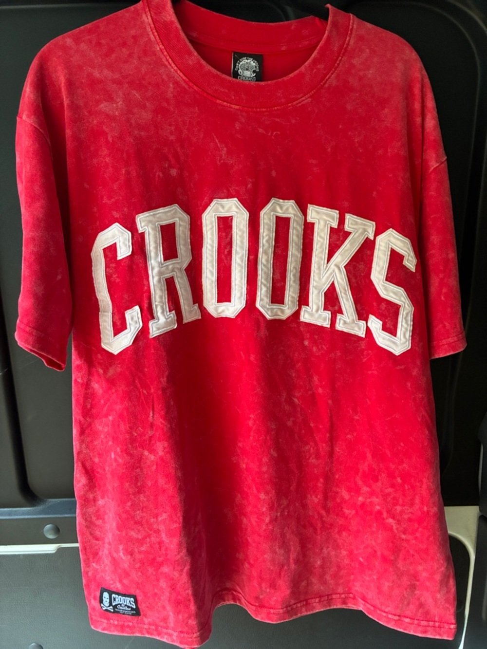 Crooks & Castles Red Tee with White Logo Size Medium